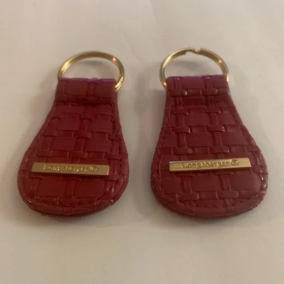 Longaberger basket weave lot of 2 keychain new - Picture 2 of 6